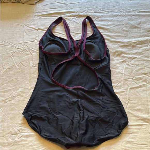 Speedo Purple and Black One Piece Performance Swimsuit - Picture 2 of 2